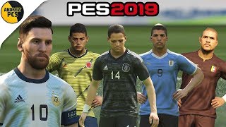 SELECCIONES CON NUEVOS UNIFORMES 2019  PES 2019  COPA AMÉRICA [upl. by Gnahc593]