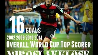 Miroslav Klose  Alle 16 World Cup Tore  All 16 Goals  World Cup 2014 [upl. by Aneer448]