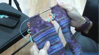 ToeUp Socks on Circular Knitting Needles  Turning the Heel Continued Part 4 of 5 [upl. by Hedy330]