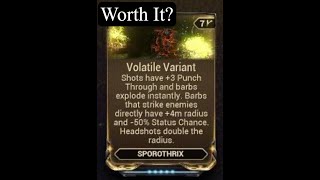 Volatile Variant The Sporothrix Mod Testing In Warframe [upl. by Areyk]