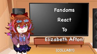 Fandoms react to Elizabeth Afton  COLLAB WITH luvr1sm4xia 🩷🩷❤️❤️ [upl. by Llireva]