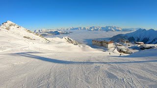 Kitzteinhorn  Skiing in Austria High Tauern  Kaprun main easy piste 113 10 Gimbal 4K Sunshine [upl. by Akit31]