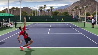 Grigor Dimitrov amp David Ferrer  IW Court Level Practice [upl. by Elleuqram]