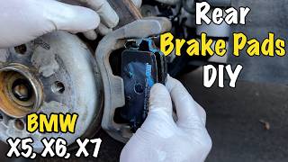 BMW X5 X6 X7 Rear Brake Pads DIY wService Light Reset [upl. by Fernando]