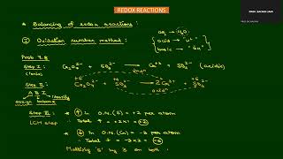 REDOX REACTIONS BALANCING OF REDOX VIA OXIDATION NUMBER amp HALF REACTION METHOD [upl. by Fabron]