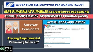 SSS ACOP 2022 for Survivor Pensioner Ano ang Requirements Paano mag apply Step byStep Application [upl. by Muhammad698]