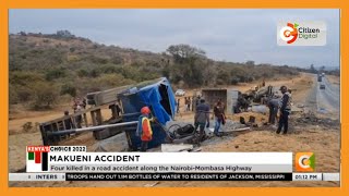 Four killed in a road accident along the NairobiMombasa Highway [upl. by Yert]