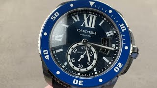 Cartier Calibre de Cartier Diver Blue WSCA0010 Blue Ceramic Bezel Cartier Watch Review [upl. by Schalles]