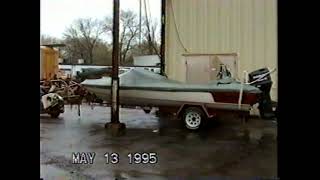 Hydrodyne Lifted off Trailer and Placed on Another Trailer for Repair May 13 1995 Waukegan Marine [upl. by Jumbala]