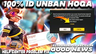 Garena Help Centre Opps Problem Solution ✅ Free Fire Account Recovery  How To unsuspend FF ID 2023 [upl. by Enomal]