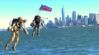 QE Aircraft Carrier Jet Suit Flights in NYC [upl. by Berriman369]