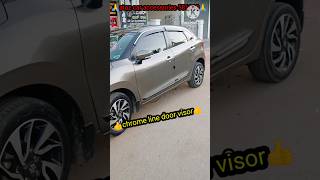 Baleno chrome line door visor super looksshorts caraccessories youtubeshorts car [upl. by Ahsiekit]