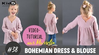 Mädchen Tunika aus Jersey oder Musselin selber nähen DIYNähTutorial [upl. by Simmons]