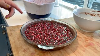 No Bake Chocolate Pomegranate Tart Gluten Free Paleo and Vegan Healthy Delicious Dessert [upl. by Rehpinnej597]