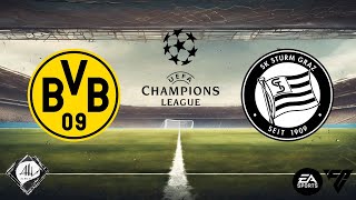 Borussia Dortmund x Sturm Graz  4 rodada da Uefa Champions League 2425  EA FC [upl. by Elinad]