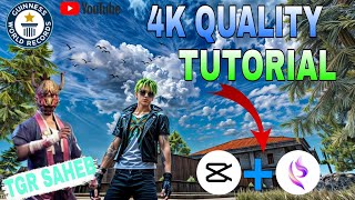 How to increase video quality in 4k like big youtuber 4k freefire 4ktutorial youtuber tgrnrz [upl. by Muller]