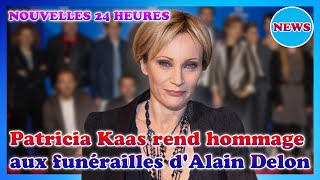 « Ton diamant »  le bel hommage de Patricia Kaas présente aux obsèques dAlain Delon [upl. by Enimzaj]