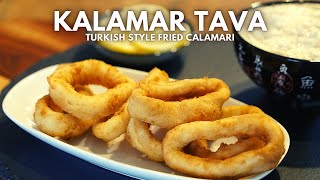 Kalamar Tava Fried Calamari Turkish Way with Tarator Sauce [upl. by Sidnal]