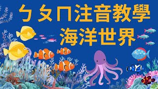 ㄅㄆㄇㄈ 注音教學｜海洋動物｜注音符號發音｜兒童英文學習｜中英文單字｜雙語教育｜Sea Animals in Chinese  Bopomofo Zhuyin [upl. by Pascale826]