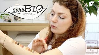 Makeup Bio  Unboxing et Swatch du Maquillage Purobio avec BeautyByEly  Bio Vegan amp Cruelty free [upl. by Minor419]