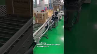 How pharma serialization system used in packaging line factory site packing machine running case [upl. by Larred]