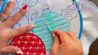 Bordado Fantasía Esfera 13  Hand Embroidery Christmas Sphere with Fantasy Stitch embroidery [upl. by Absalom]