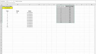 Week 2 Video 7 Salary Forecast with Random Raises VLOOLUP [upl. by Mingche]