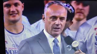 Rob Manfred Handing Out The 2023 World Series Trophy [upl. by Nosnar]