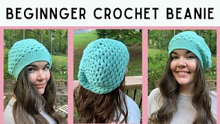 Beginner  QUICK  Easy Crochet Beanie Tutorial [upl. by Bergmann]