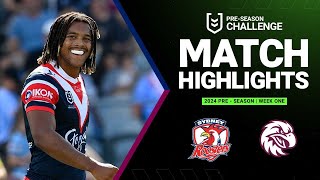 NRL PreSeason 2024  Roosters v Sea Eagles  Match Highlights [upl. by Eveneg]