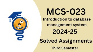 MCS023 solved assignments  202425  ignou assignments  bca 3 sem  free assignments [upl. by Baniez]