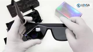 Unboxing ochelari de soare unisex Hawkers MOT04 Carbon Black Chrome Motion – LENSARO [upl. by Charis470]