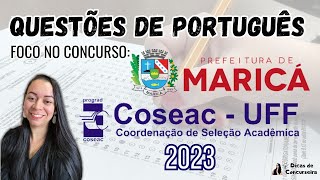 Questões de Português COSEAC  UFF 2023 PARTE 1  Concurso Maricá  RJ [upl. by Melly]