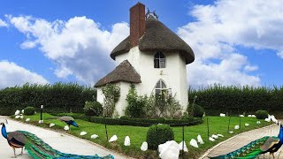 Fairytale Come to Life Mushroom Cottage and Wild Peacock Village in Cotswolds England [upl. by Wennerholn]