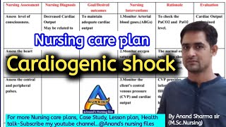 Cardiogenic shock Nursing care planNursing care plan on Cardiogenic shockNCP on Shock [upl. by Sela858]