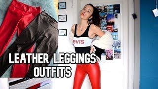 How I style LEATHER LEGGINGS ⚡️ [upl. by Anerrol]