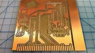 Printed circuit board PCB etching process by FeCl3 amp Laser Printer Toner Transfer [upl. by Nylikcaj]