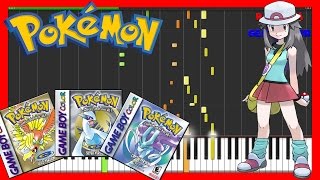 Kanto Trainer Battle Theme  Pokemon GSC  Piano Tutorial Synthesia♫ [upl. by Gilberto]