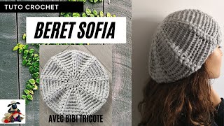 TUTO CROCHET  BERET SOFIA [upl. by Adelina]