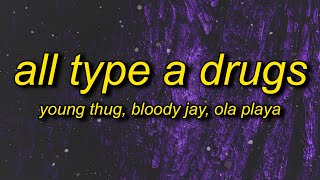 All Type A Drugs but only the good part looped  sped up Lyrics  hi im bloody jay im an addict [upl. by Millford]