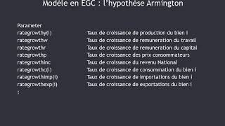 Modele en Equilibre General Calculable  lhypothese Armington  Correction [upl. by Natal]