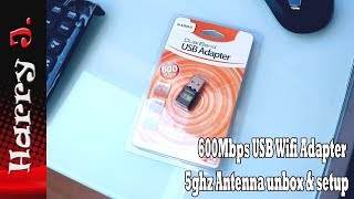 USB Wifi Adapter AC600Mbps 5ghz unbox amp setup [upl. by Berta]