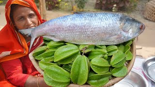 Kamranga Ilish Recipe Easy FAMILY LUNCH MEAL PREP CARAMBOLA PICKING amp COOKING Fresh Star Fruit Curry [upl. by Blackman]