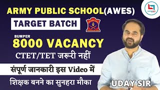 Army Public School AWES Vacancy Syllabus Exam Date Course Discussion by Uday Sir [upl. by Brandt]