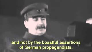 Stalin speech  November 7 1941 English subtitles [upl. by Anilehcim767]