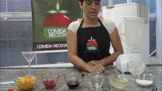 BATIDA DE PÊSSEGO COM CEREJA  CULINARISTA VALQUIRIA GOMES [upl. by Yahsan212]