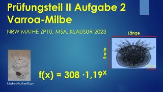 Prüfungsteil 2 Mathe ZP10 NRW 2023 Aufgabe 2 VarroaMilbe [upl. by Hulbert]