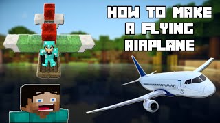 How To Make A Flying Airplane In Minecraft  No Mods [upl. by Adoree]