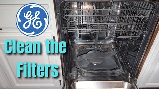 How to Clean the Filters on a GE Dishwasher  Help it DRAIN [upl. by Hitoshi]