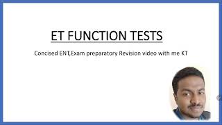 Eustachian tube function tests ENT [upl. by Whetstone]